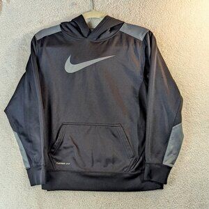 Nike Boy's XL Therma-Fit Hoodie Jacket Pull Over Black and Gray